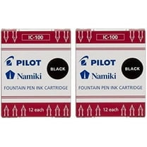 Pilot Namiki IC100 Fountain Pen Ink Cartridge, Black, 12 Cartridges per Pack (Pack of 2)