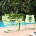 thumbnail image 4 of GRACIE 3 PIECE METAL OUTDOOR CONVERSATION SEATING SET - 2 CHAIRS AND SIDE TABLE IN OASIS GREEN, 4 of 5