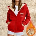 thumbnail image 5 of LEBONYARD Women's Trendy Plus Size Zipper Fuzzy Drawstring Hoodie Thicken Fleece Liner Comfy Solid Colored Long Sleeve Casual Loose Warm Jacket Coat, 5 of 5