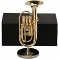 thumbnail image 2 of Tuba Miniature avec Support et Étui en Laiton Mini Instrument de Musique Baryton Cor R, 2 of 5