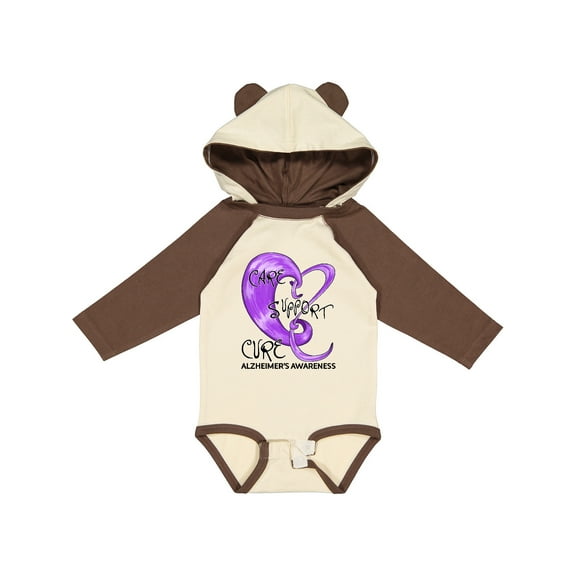 Inktastic Care, Support, Cure- Alzheimers Awareness Boys or Girls Long Sleeve Baby Bodysuit
