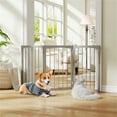 thumbnail image 5 of 63" x 30" Gray Wooden Pet Fence, 5 of 9