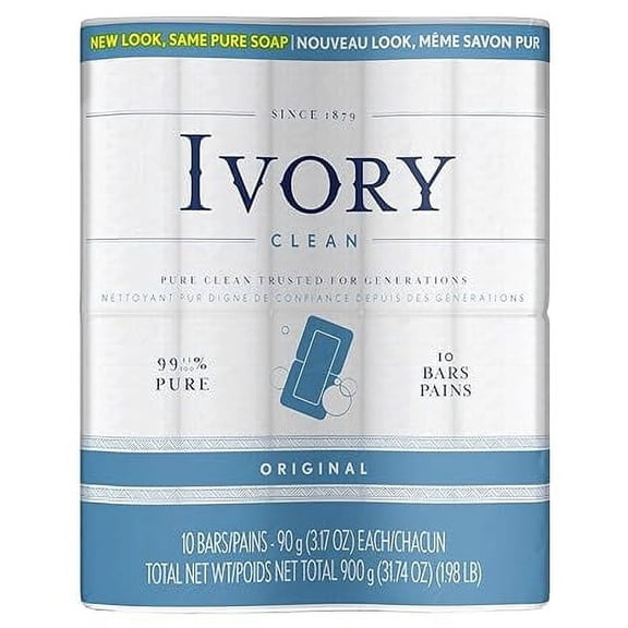 Ivory Bar Soap, Original Scent, 3.1 Oz, 10 Ea, 2 Pack