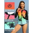 thumbnail image 5 of BeautyIn Rash Guard Shirt for Women Plus Size Zip Front Long Sleeve Sun Protection Swimwear Tops S-3X, 5 of 8