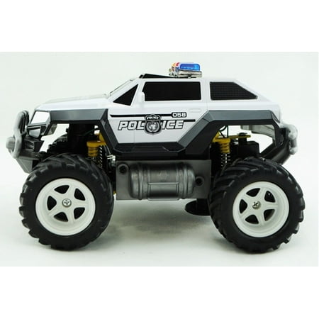 Prextex Remote Control Monster Police Truck Radio Control Police Car toys for boys Rc Car with Lights Best Christmas gift for 8-12 year old (Best Gifts For 11 Year Old Boy 2019)
