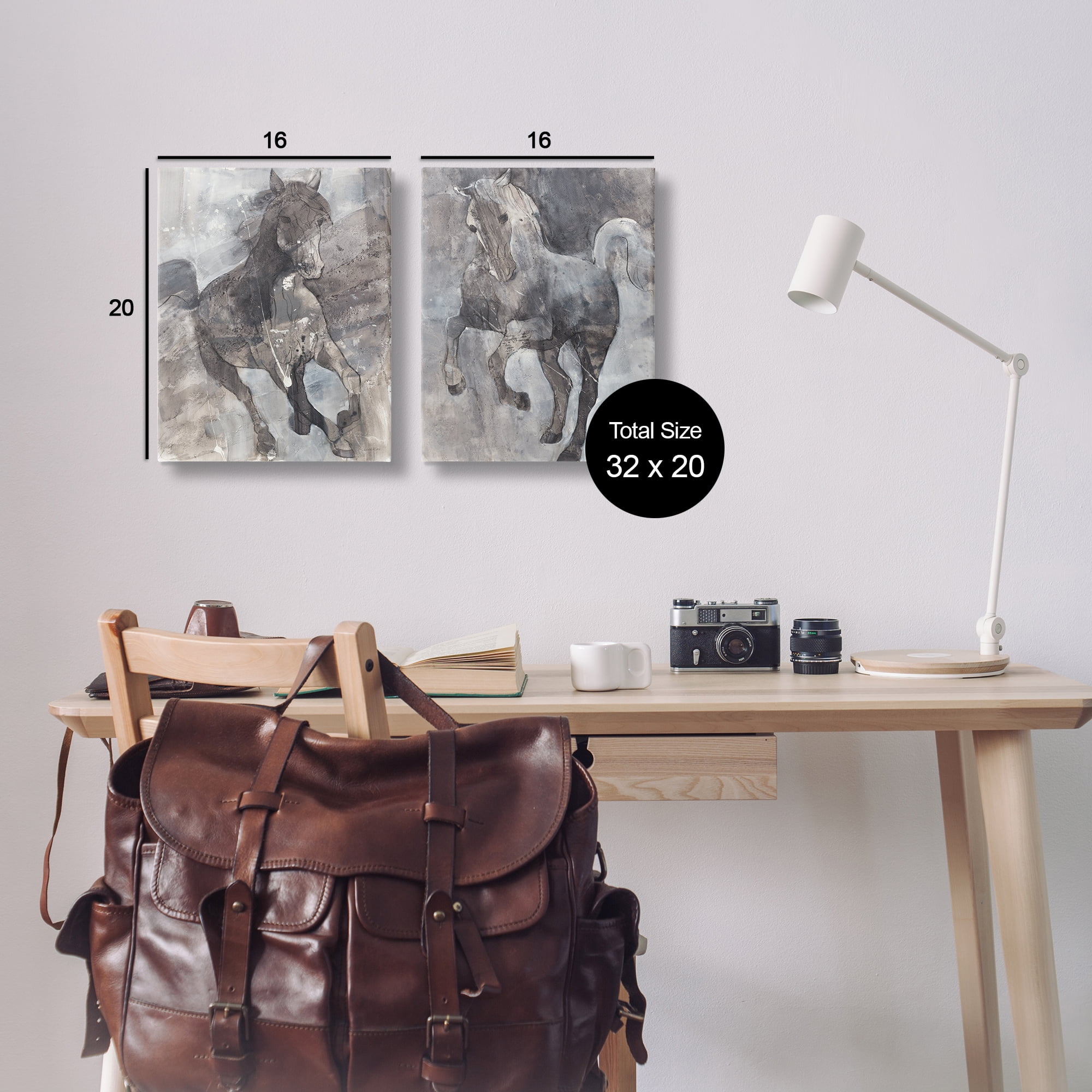 Stupell Industries Free Spirit Wind Dancer Horse Animals Painting Wrapped Canvas Art Print Wall Art, 16 x 20, Set of 2