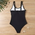 thumbnail image 6 of Wyobmus Womens One Piece Tummy Control Swimsuits Adjustable Spaghetti Strap Printing V Neck High Waist Bathing Suits Swimwear G-Black, 6 of 6