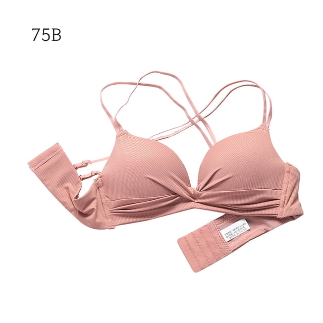 Sujetador sin costuras Wireless Thicken Sexy Hacer subir Underwear Lencería elástica transpirable, Rosa, 75B Kearding AP001256-02B