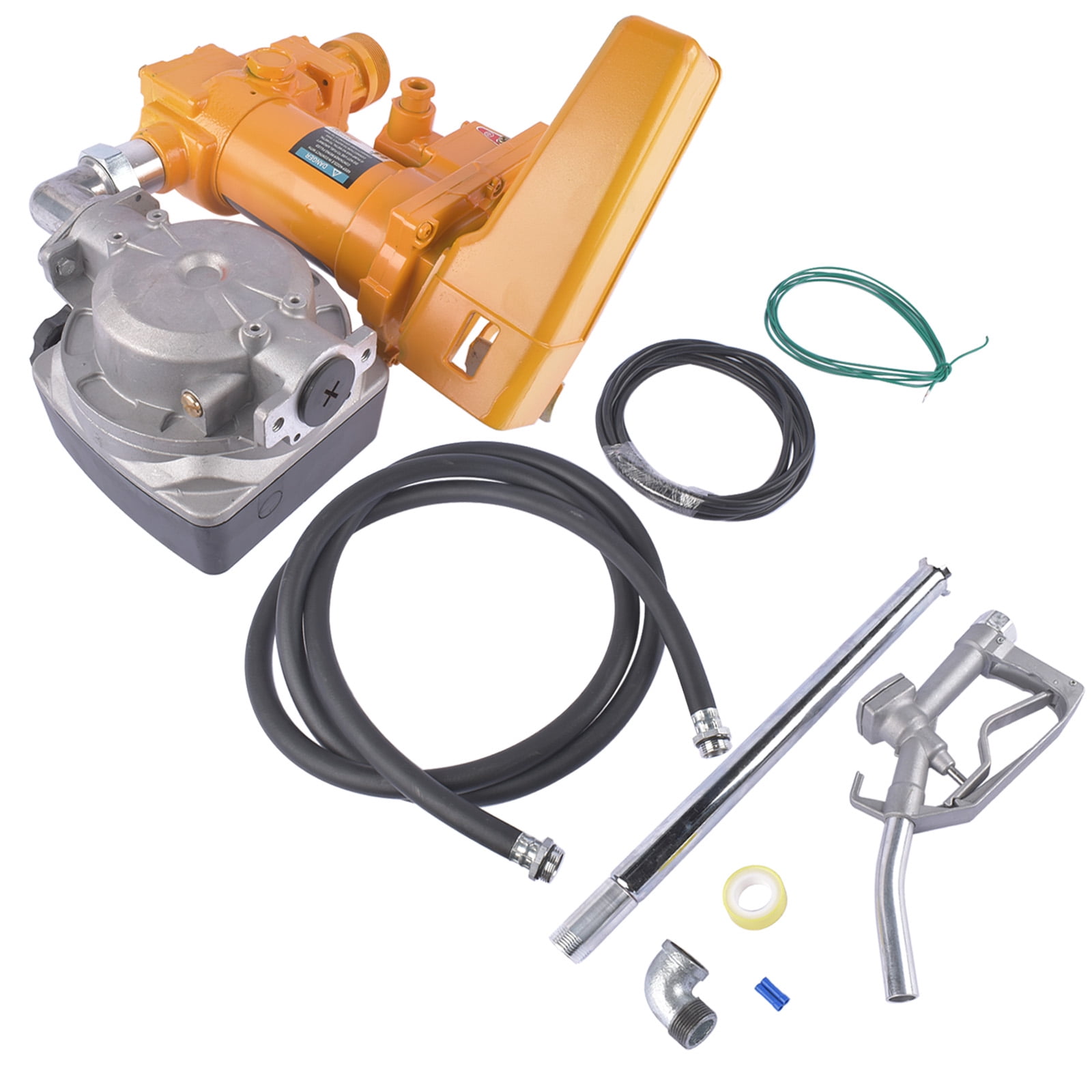 GELUOXI 20GPM 12V Fuel Transfer Pump w/ Manual Nozzle + Flow Meter for Diesel Gas Gasoline Kerosene