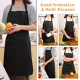 thumbnail image 5 of Tosewever Paquete de 2 delantales ajustables con pechera resistentes a las gotas de agua con 2 bolsillos para cocinar, cocina, restaurante, delantales para mujeres, hombres, chef, barbacoa, dibujo, ma, 5 of 5