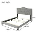 thumbnail image 5 of Upholstered Linen Bed Frame,Queen Platform Bed Frame,Mattress Foundation with Headboard,Solid Wood Slat Support,No Box Spring Needed,Gray, 5 of 6