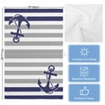 thumbnail image 5 of Anchor Gray Kitchen Towels Set of 3, Water Absorbent Dish Towel, Modern Navy Blue White Striped Nautical Decorative Hand Towels - Quick Drying Cloth for Cooking Baking, 18x28 Inch, 5 of 8