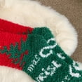 thumbnail image 2 of Arlun 1 Pair Womens Christmas Fuzzy Socks Cozy Soft Fluffy Funny Medium Tube Socks Cute X-Mas Printed Anti-Slip Bottom Santa Thick Winter Warm Tube Socks Green4 One Size, 2 of 4