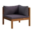 thumbnail image 2 of Outdoor Modular Sofa, 4 Seater, Brown Solid Acacia Wood, Gray Cushions, 2 of 6
