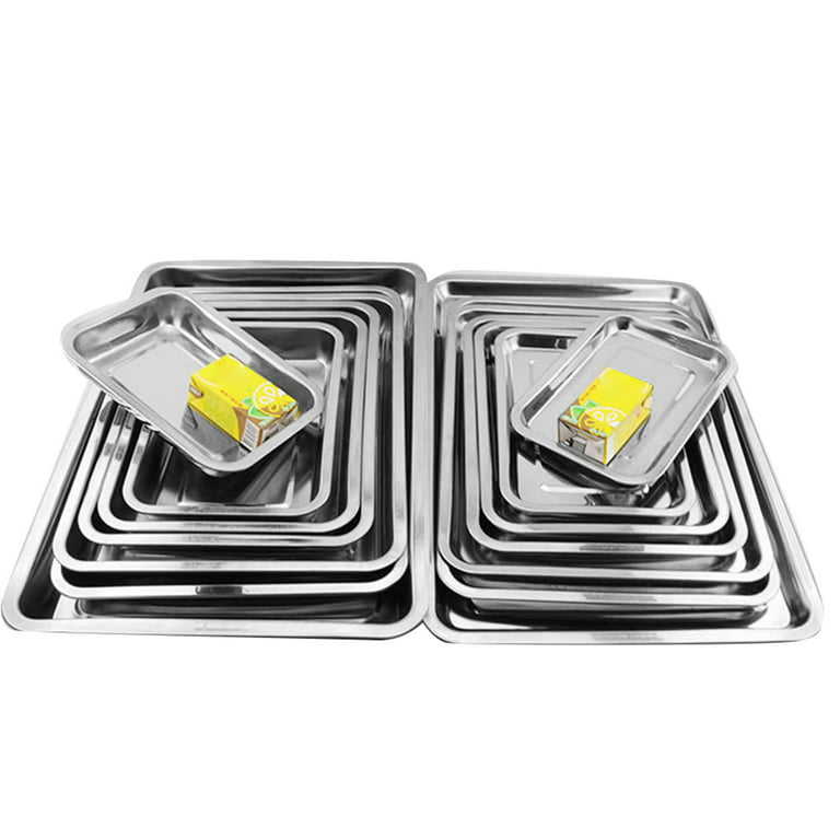 Stainless Steel Deep Roasting Tray Oven Pan Grill Rack Baking Roaster Tin  Tray