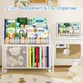 thumbnail image 4 of Kids Book Shelf with Storage, 3 Sling Bookshelf for Kids, Metal Book Shelf for Kids Rooms, Bookcase with Toy Storage Organizer Box on Wheels for Nursery, Toddler's Room, Bedroom, Playroom, 4 of 7