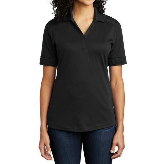 Mafoose Women's Silk Touch Interlock Performance Polo Shirt Black X-Small
