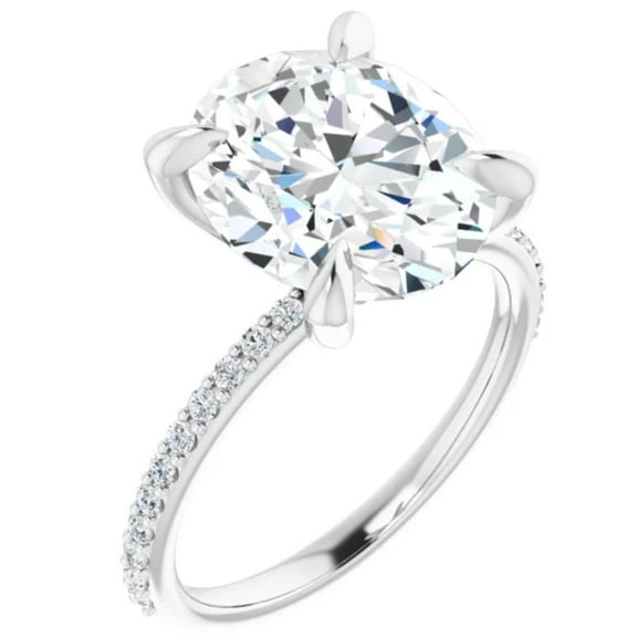 Oval Lab Grown Diamond Engagement Ring Solitaire 2.25 Carats