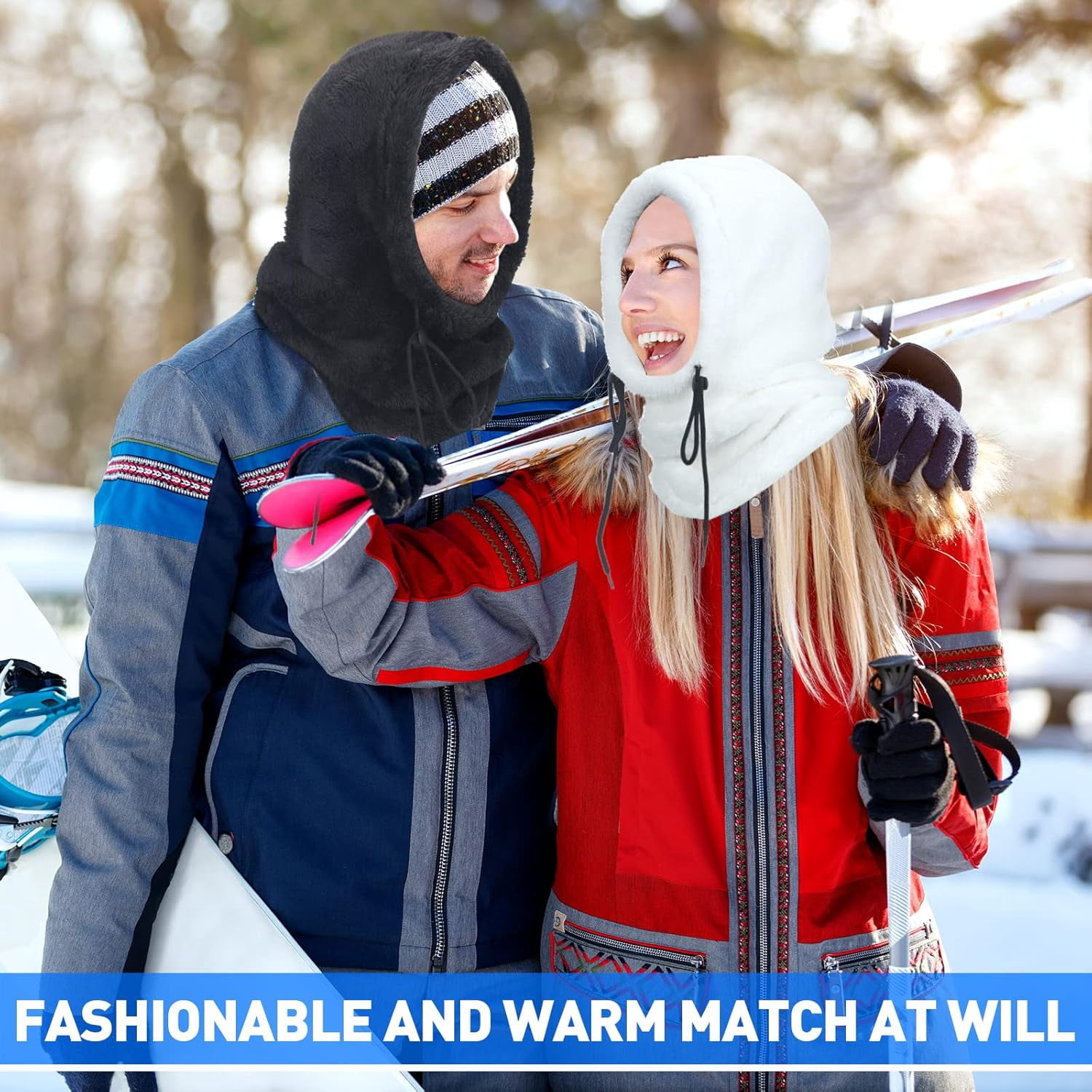 3 Pcs Winter Balaclava Face Mask for Women Men Ski Mask Flannel Hood Warm Face Cover Hat Scarf Wind Resistant Beanie