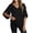 Z48 Black, variant on Women Blouses Dressy Casual V Neck 3/4 Split Sleeve Flutter Chiffon Tops Loose Fit Casual Work Shirts Fashion Summer Elegant Tunics Blue,L