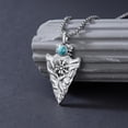 thumbnail image 3 of AOBOCO Arrowhead Necklace for Men 925 Sterling Silver Natural Gemstone Viking Arrow Pendant Jewelry Gifts for Father, 3 of 9