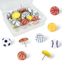 Sports Ball Decorative Push Pins, Assorted Fun Thumb Tacks for Bulletin Boards & Cork Boards, Office & Home Decor(30Pcs)