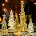 thumbnail image 4 of Adornos de árbol de Navidad de vidrio brillante, decoración luminosa de escritorio para el hogar, luz LED de noche, decoraciones para fiestas navideñas, festivales, regalo para niños, 4 of 5
