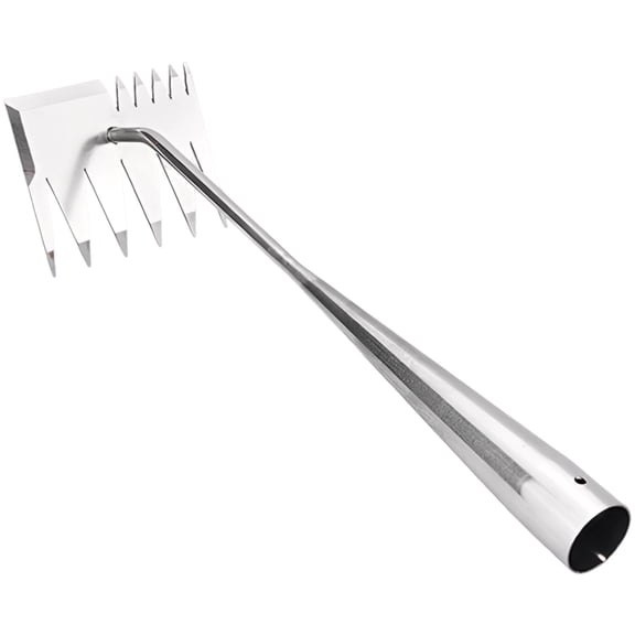 Weed Puller Tool with Wide Head & 6 Prongs, 14.8 in / 37.5 cm Manual Weeding Rake, Stainless Steel Hand Garden Weeding Rake, Multi-Functional for Gardening Planting & Digging