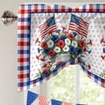 thumbnail image 5 of Independence Day Tie Up Valances Curtain, Adjustable Kitchen U. S. Flag Red White Blue Poppy Colorful Plaid Valances for Windows Decor, Rod Pocket Short Curtains Set for Bedroom/Bathroom, 42"x12", 5 of 9