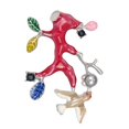 thumbnail image 1 of Pin de Broche de pájaro de lujo Zulema Broche del pájaro del esmalte Rojo, 1 of 8