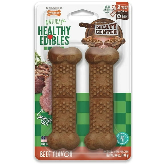 Nylabone Healthy Edibles Meaty Center Chews Beef Small [New Dog Supplies, Dog Meat and Jerky Treats, Nylabone, Dog Supplies] 2 count