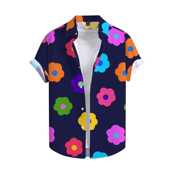 Camisas de Lino para Hombres, Manga Corta Camisa de Boliche Vintage con Cuello Cubano, Botón de Verano de Playa Casual