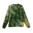 thumbnail image 6 of Wutalume Men's V-Neck Christmas Print Sweater, Long Sleeve Ribbed Knit Pullover, Cozy Stretch Top for Holiday Parties, Casual Comfort and Layering,Army Green L, 6 of 6