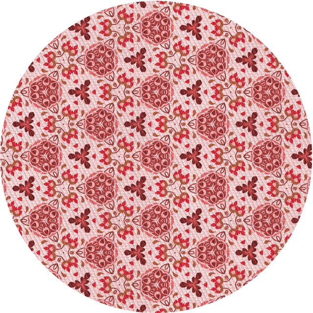 Ahgly Tapis d'Intérieur Lavable en Machine Carré Transitionnel Rose Profond, 3 Pieds Carré