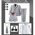 thumbnail image 3 of Lycody 6pcs Boys Suit Set Slim Fit Kids Formal Suits  for Teen and Kids Toddler Tuxedo Wedding Ring Bearer Outfit Prom Party Classic Suits, 3 of 7