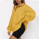 thumbnail image 4 of Puntoco Mujer Moda Casual Cremallera Sólida Turn-Down Collar Manga Larga Sudadera tops Blusa con Bolsillo Puntoco Puntoco-1663, 4 of 7