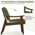 thumbnail image 6 of Renwick Mid-Century Modern Corduroy Fabric Armchair with Solid Wood Legs, Dark Green, 6 of 8