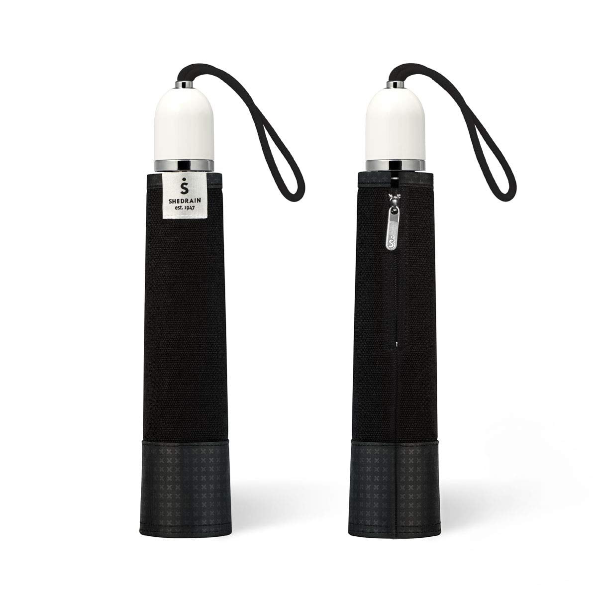 The Indestructible Umbrella Matte Black TPR White Grip Compact Manual Umbrella