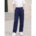 thumbnail image 5 of HILEELANG 4-15 Little/Big Boys and girls Chino Pants Straight Leg Button Front Twill School Uniform Everyday Wear Navy 1 Pack,Size 7-8T, 5 of 14
