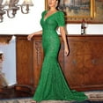 thumbnail image 7 of Oplxuo Women's Sequins Formal Evening Dress, Elegant Puff Sleeve Sparkly Mermaid Maxi Gown Gatsby Party Dresses, 7 of 7
