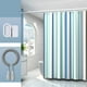 thumbnail image 4 of Cortina de ducha de rayas azules para baño, 183 x 183 cm, tela gruesa con ojales y ganchos, 100 % resistente al agua, fácil de limpiar., 4 of 8