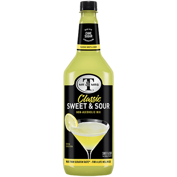 Mr & Mrs T Sweet & Sour Mix, 1L Bottle, 1 Pack – Premium Cocktail Mixer, Ready to Use