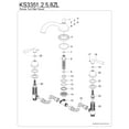 thumbnail image 3 of Kingston Brass KS3358ZL Silver Sage Two-Handle Deck Mount Roman Tub Faucet, Brushed Nickel, 3 of 4