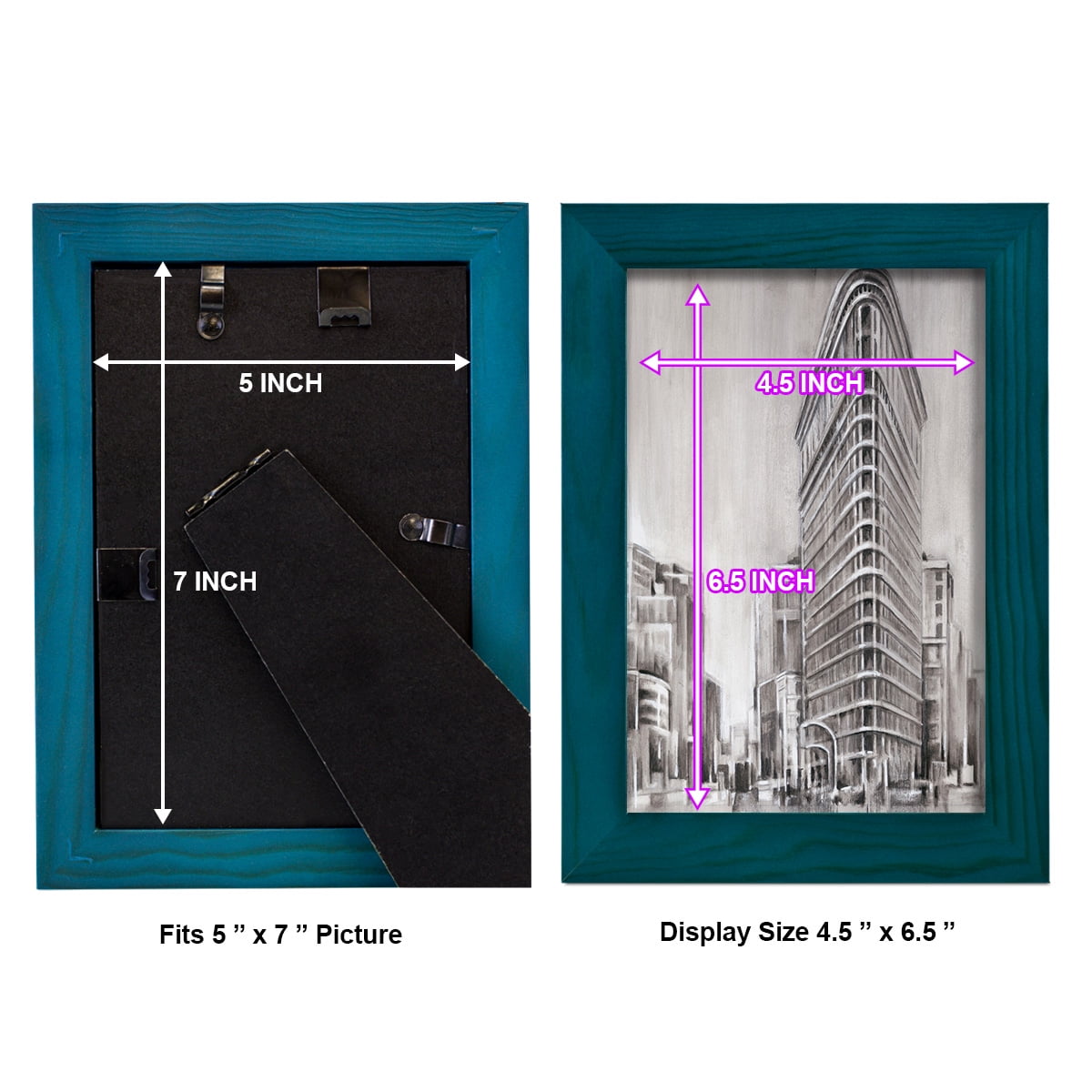 Art Deco Cityscape II -Framed Print w/glass-Ocean Blue