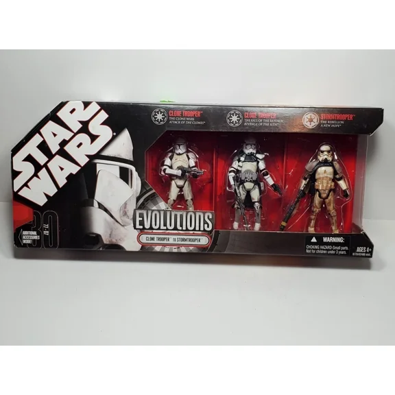 Star Wars Evolutions Clone Trooper to Stormtrooper Action Figure 3Pk 2007 DSCL
