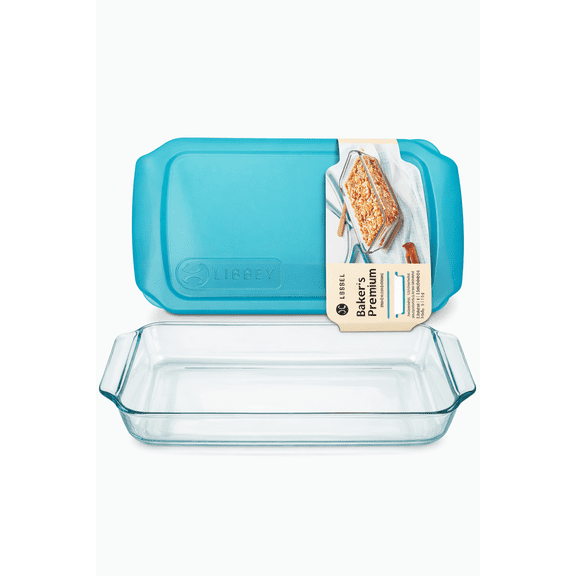 Libbey Baker's Premium 13 x 9 Inch 4.2-Quart Glass Baking Dish, Durable (2 Count)