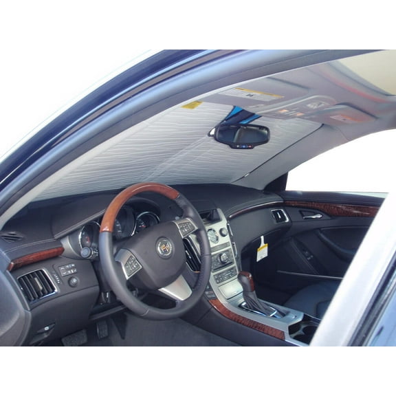 HeatShield, The Original Windshield Sun Shade, Custom-Fit for Cadillac CTS Sedan 2008, 2009, 2010, 2011, 2012, 2013, Silver Series