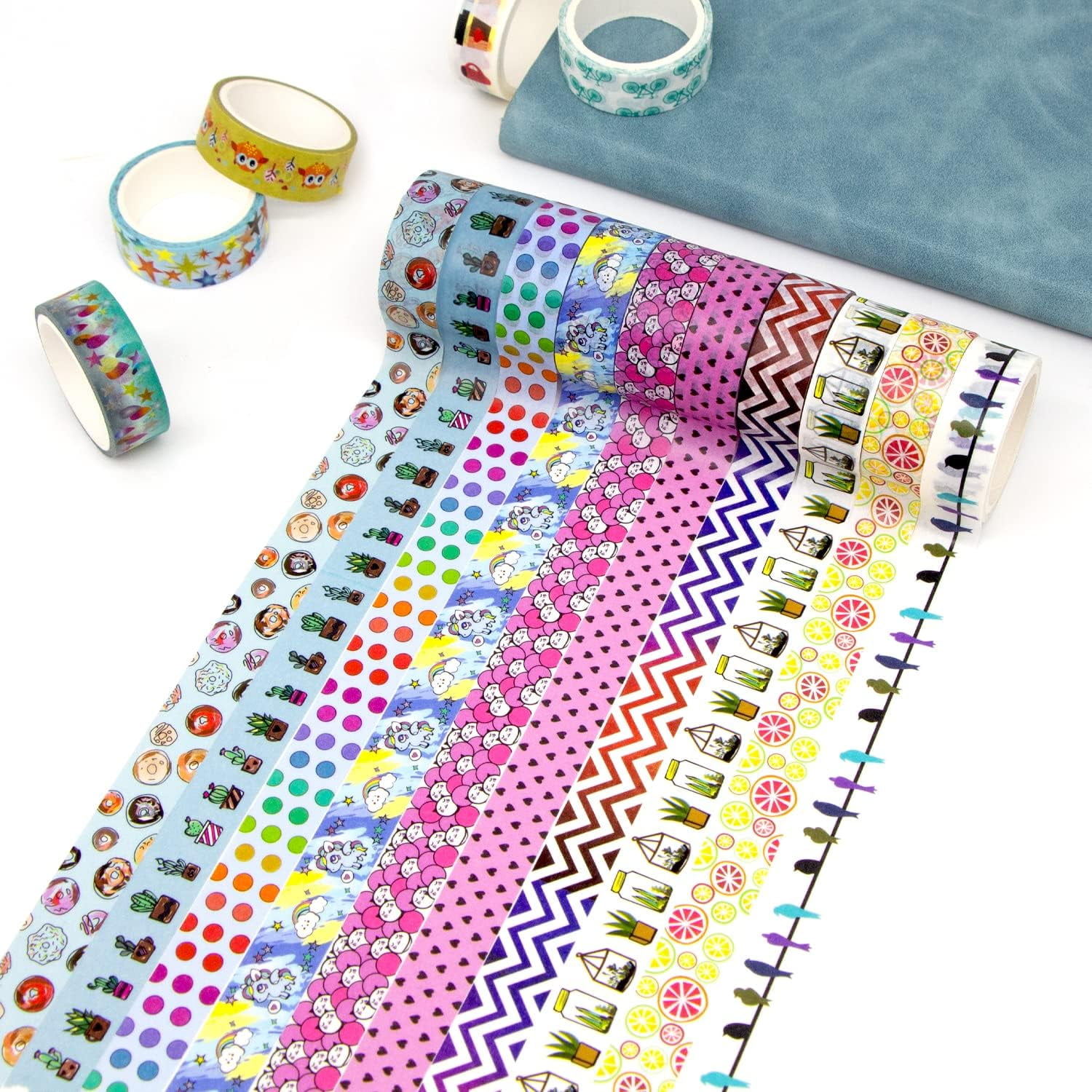 Gold Foil Washi Tape - Wide Masking Tape for Scrapbook, Bullet Journal, Planner, Arts & Crafts