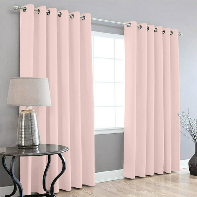 Cortinas Blackout 275cm Ancho X 215cm De Largo En 2 Paneles, 100% Microfibra Poliéster ROSA