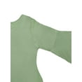thumbnail image 2 of Women's Elegant Black Tie V Neck Top - Ruffle Hem and Flared Sleeves - Plus Size Casual Top light green 1XL-5XL, 2 of 6